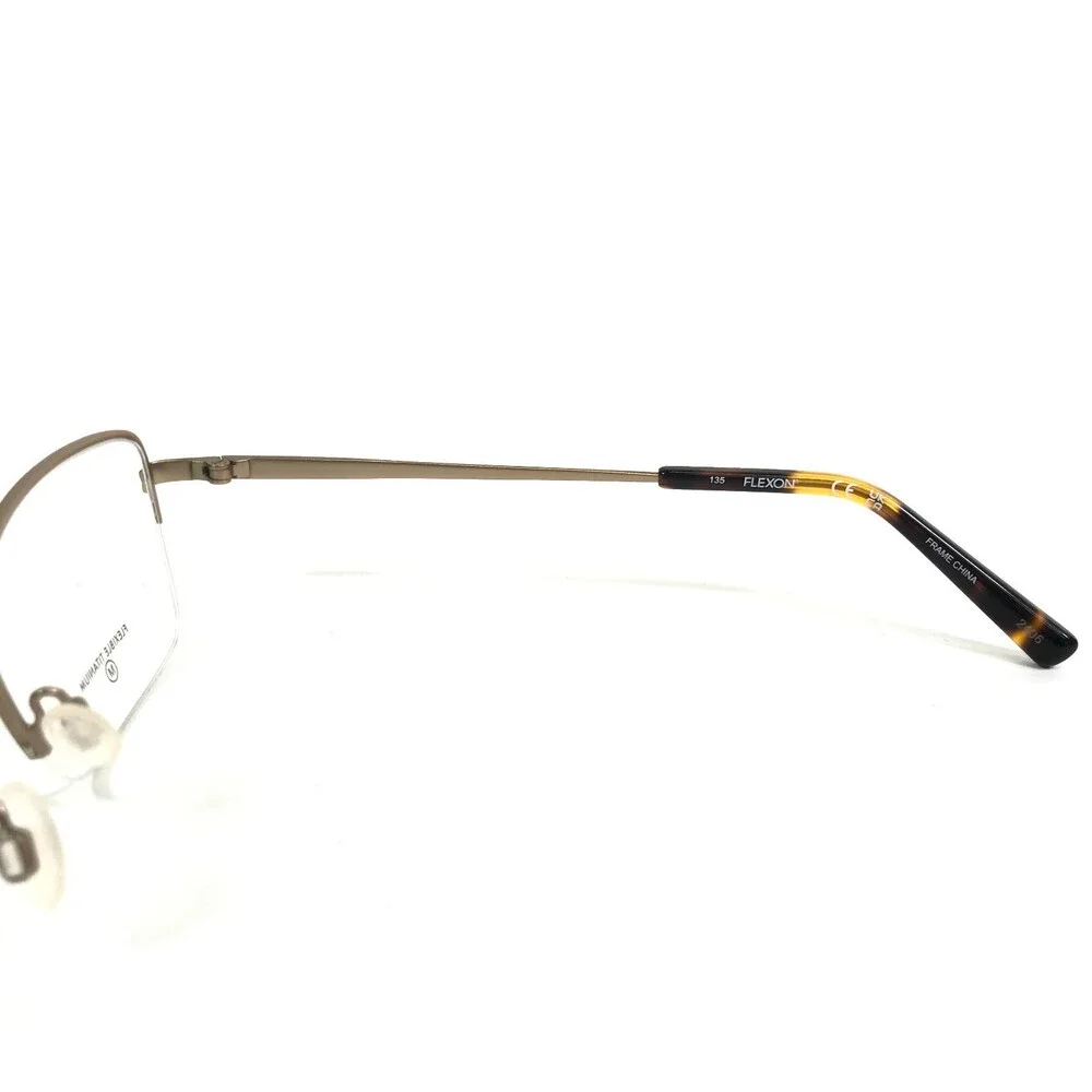 Flexon Eyeglasses Frames W3043 272 Satin Taupe Gold Half Rim Titanium 54-18-135